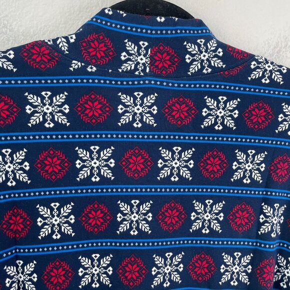 Lands End Woman Plus 2X Relaxed Snowflake Mock Neck Cotton Top Holiday Christmas - Picture 9 of 9